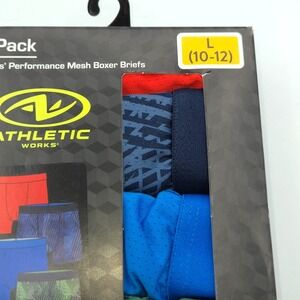Athletic Works Boy's Performance Boxer Briefs 5 Pack Size L‎ 10/12 Moisture Wick